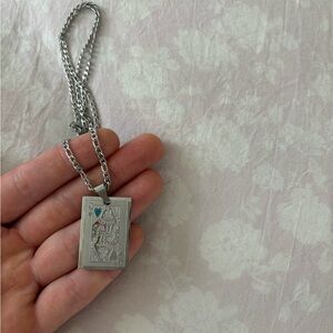Custom Made Silver Queen of Hearts Necklace